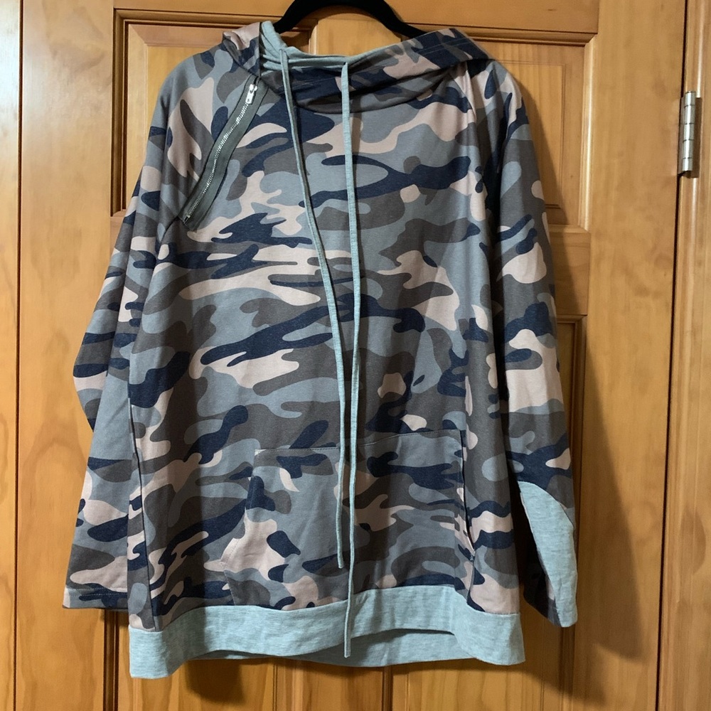 Camo Hooded Sweatshirt